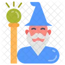 Wizard Wand Magical Man Icon