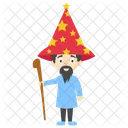 Wizard Holding Wand Icon