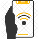 WLAN Hand Halten Telefon Wireless Fidelity Symbol