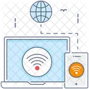 System WLAN Verbundenes Gerat Laptop WLAN Symbol