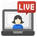 Live Laptop Live Streaming Symbol