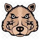 Wolf Mascot Face Icon
