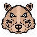 Wolf Mascot Face Icon