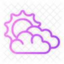 Wolken Und Sonne Weisswetter Symbol