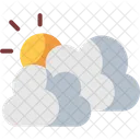 Bewolkt Wetter Sonne Symbol