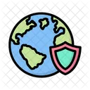 Wolrd Protection Globe Earth Icon