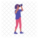 Woman Vector Binocular Icon