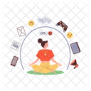 Woman Lotus Position Icon