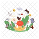 Woman Lotus Position Icon