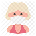 Woman Avatar Medical Mask Icon