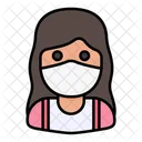 Woman Avatar Medical Mask Icon