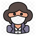 Woman Avatar Medical Mask Icon