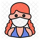 Woman Avatar Medical Mask Icon