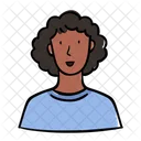 Woman Girl Curly Icon