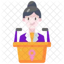 Woman Conference Speech Icon