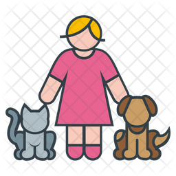 Woman and Pets Icon