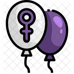 Woman Balloon  Icon
