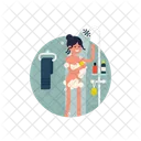Woman Bathing In Shower  Icon
