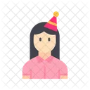 Woman Birthday Cake Balloons Icon