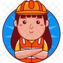 Builder Cartoon Character Icon