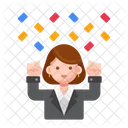 Woman Celebrating  Icon
