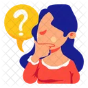 Woman Questions Stickers Icon