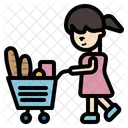 Woman Customer Grocery Supermarket Icon