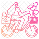 Woman Cycling With Balloons  Icon
