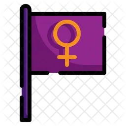 Woman Day Flag  Icon