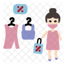 Woman Day Offer Shopping Sale Icon