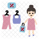 Woman Day Sale Woman Cloth Sale Shopping Icon