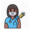 Woman Doctor Vaccination  Icon