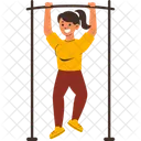 Woman Pull Up Fitness Icon