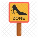 Woman Driving Caution Heel Warning Woman Driving Sign Icon