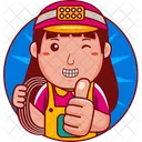 Cartoon Worker Character 아이콘