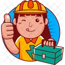 Cartoon Worker Character 아이콘