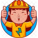 Cartoon Worker Character 아이콘