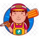 Cartoon Worker Character 아이콘