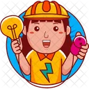 Cartoon Worker Character Icon