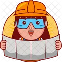 Illustration Woman Engineer 아이콘