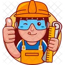 Illustration Woman Engineer 아이콘