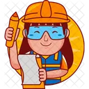Illustration Woman Engineer 아이콘
