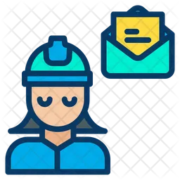 Woman Engineer Message  Icon