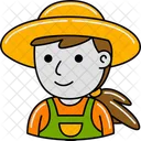 Agriculture Farmer Woman Icon