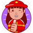 Firefighter Cartoon Character 아이콘