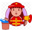 Firefighter Cartoon Character 아이콘