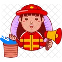 Firefighter Cartoon Character アイコン
