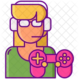 Woman Gamer  Icon