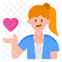 Woman Giving Heart  Icon