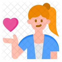 Woman Giving Heart  Icon